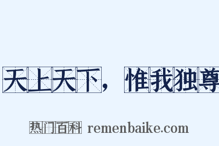 天上天下，惟我独尊是什么意思的图片